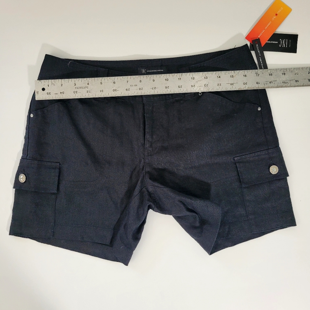 INC Linen Black Shorts. Size 8. - Picture 9 of 12